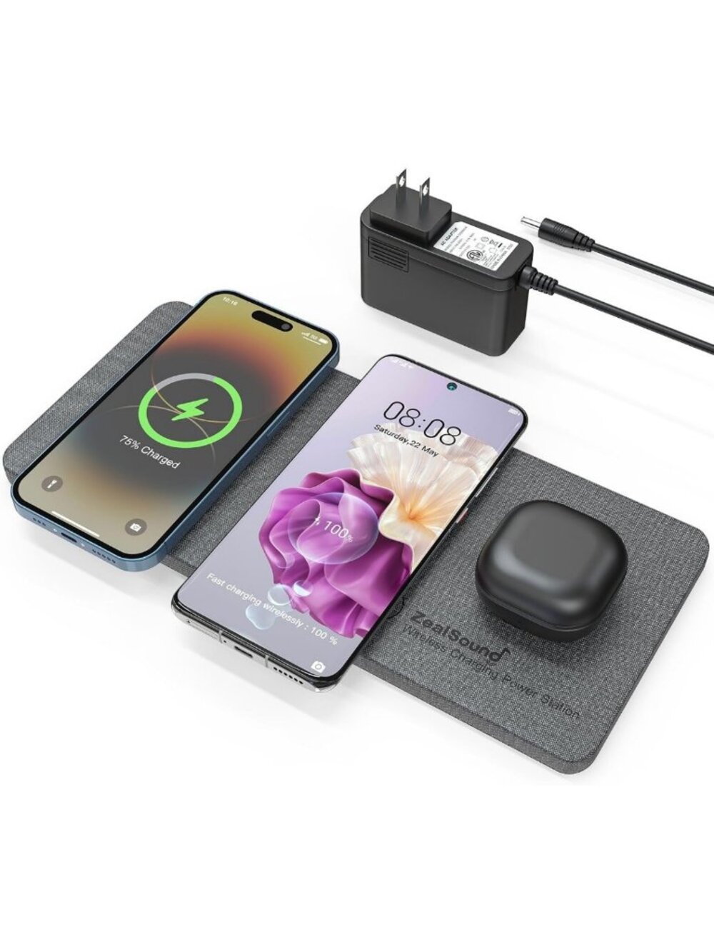 3-in-1 Wireless Charging Pad for iPhone, Samsung, Pixel & AirPods - Ultra Slim